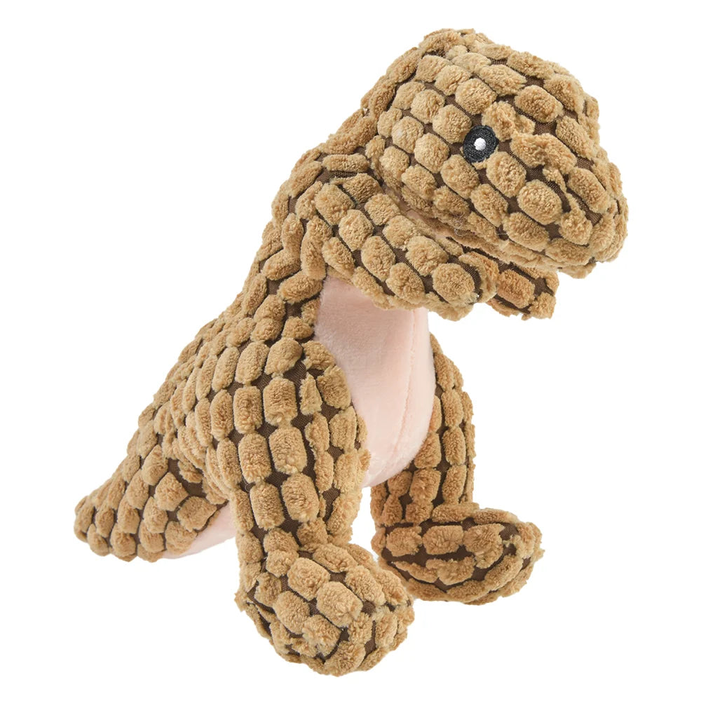 🦖 Diversión asegurada para tu mascota Estos adorables juguetes de peluche con forma de dinosaurio son perfectos para perros y gatos. Su diseño suave y atractivo estimula el juego y ayuda a reducir el aburrimiento y el estrés de tu mascota.