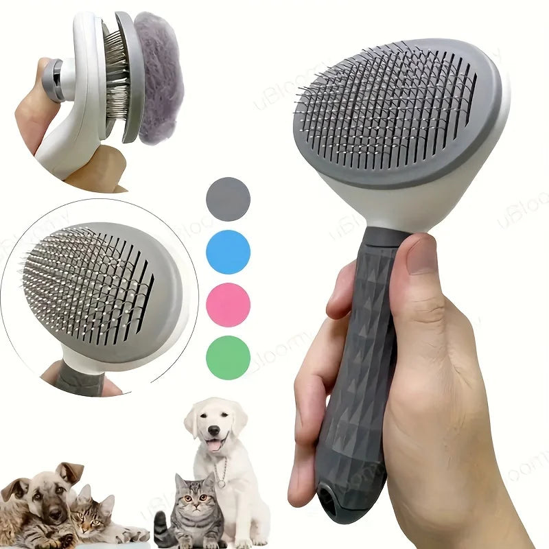 🐕Peine Quítatelos Automático para Mascotas – Cepillo Removedor de Pelo Flotante con Botón de Limpieza, Ideal para Perros y Gatos