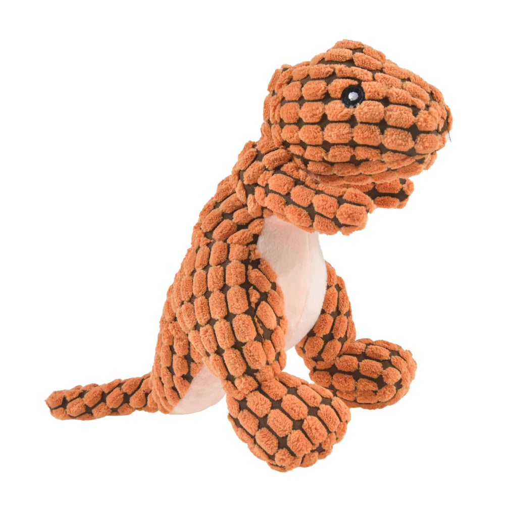 🦖 Diversión asegurada para tu mascota Estos adorables juguetes de peluche con forma de dinosaurio son perfectos para perros y gatos. Su diseño suave y atractivo estimula el juego y ayuda a reducir el aburrimiento y el estrés de tu mascota.