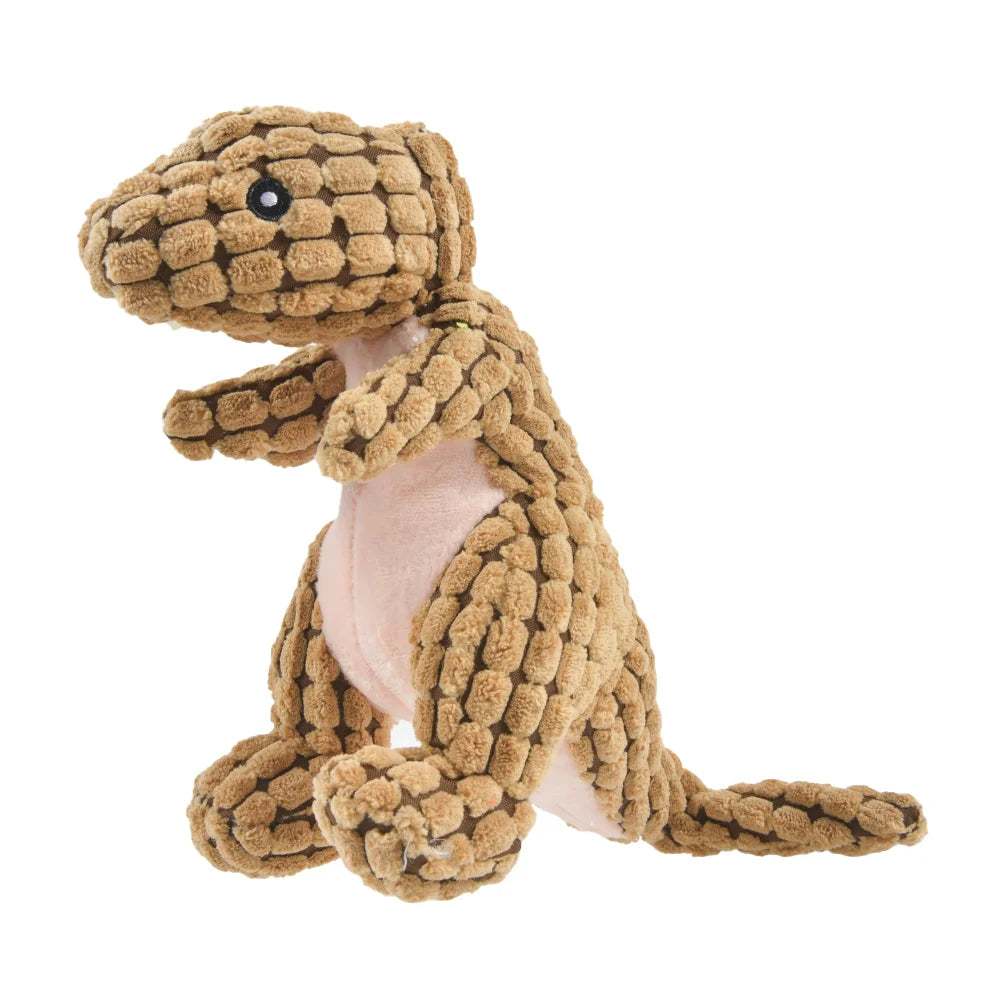 🦖 Diversión asegurada para tu mascota Estos adorables juguetes de peluche con forma de dinosaurio son perfectos para perros y gatos. Su diseño suave y atractivo estimula el juego y ayuda a reducir el aburrimiento y el estrés de tu mascota.