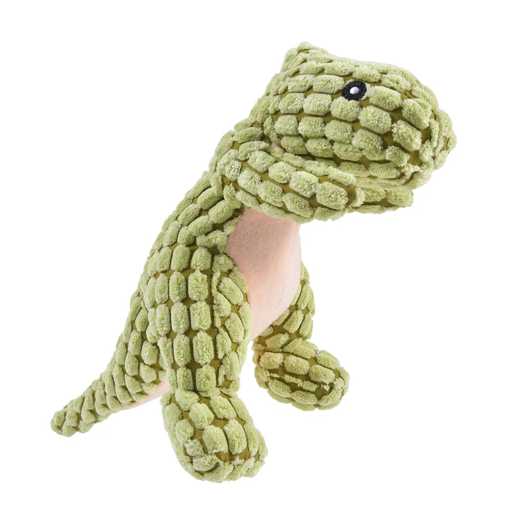 🦖 Diversión asegurada para tu mascota Estos adorables juguetes de peluche con forma de dinosaurio son perfectos para perros y gatos. Su diseño suave y atractivo estimula el juego y ayuda a reducir el aburrimiento y el estrés de tu mascota.