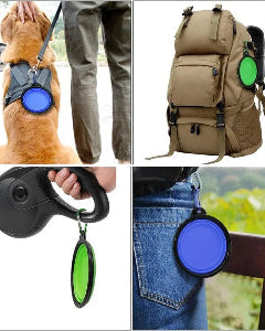 Folding Portable Silicone Dog Feeder Bowl 2 In 1 Pet Dispenser Outdoor Travel Dog Cat with Carabiner Bottle Food Water Container